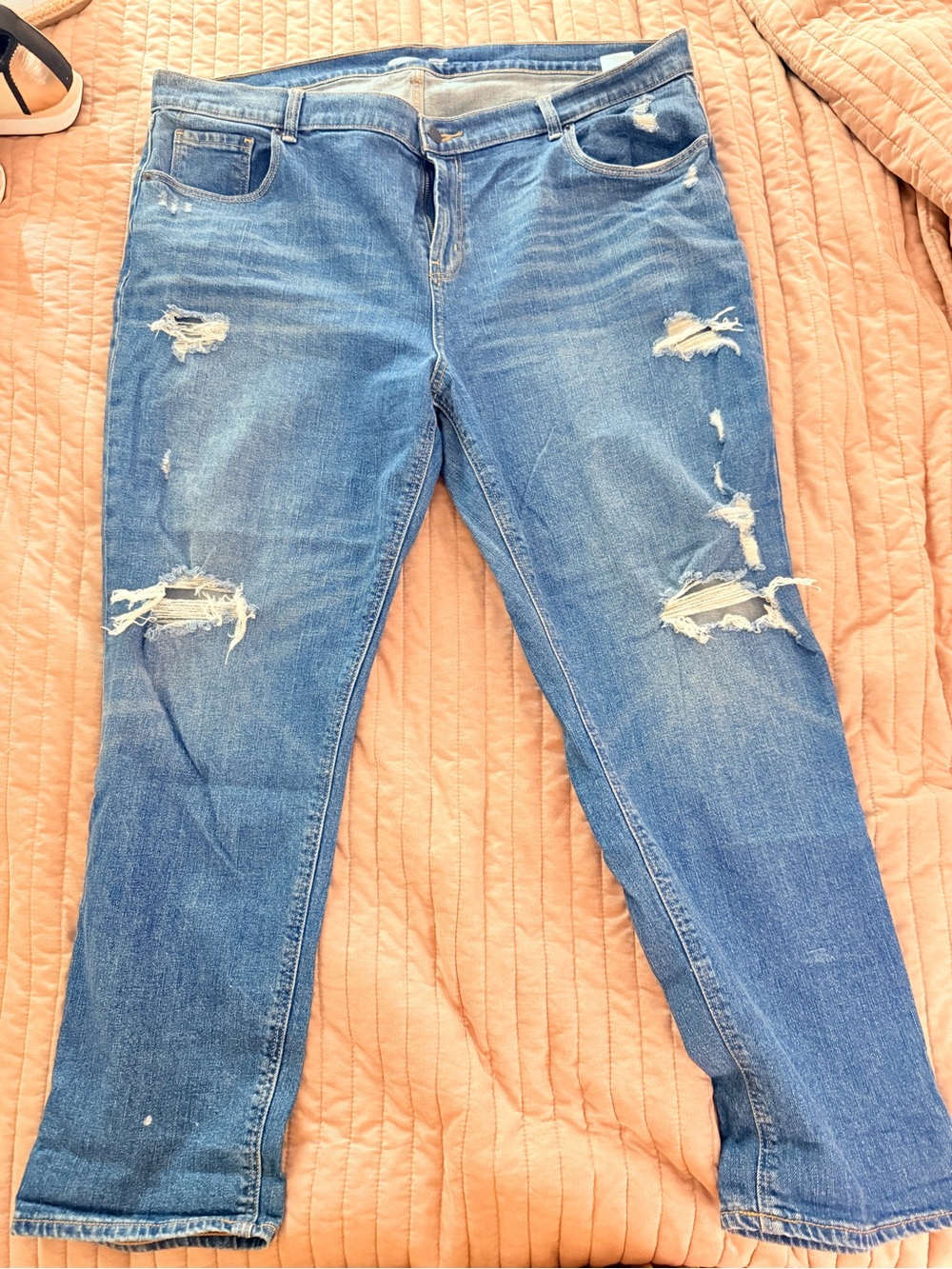 Old Navy Blue Distressed Boyfriend Jeans
